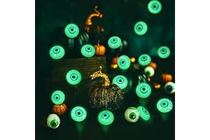 Coquimbo Halloween Decorations Eyeball String Lights, 10FT 30 LED Green Eye Halloween Lights for Indoor and Outdoor Halloween Party Decorations