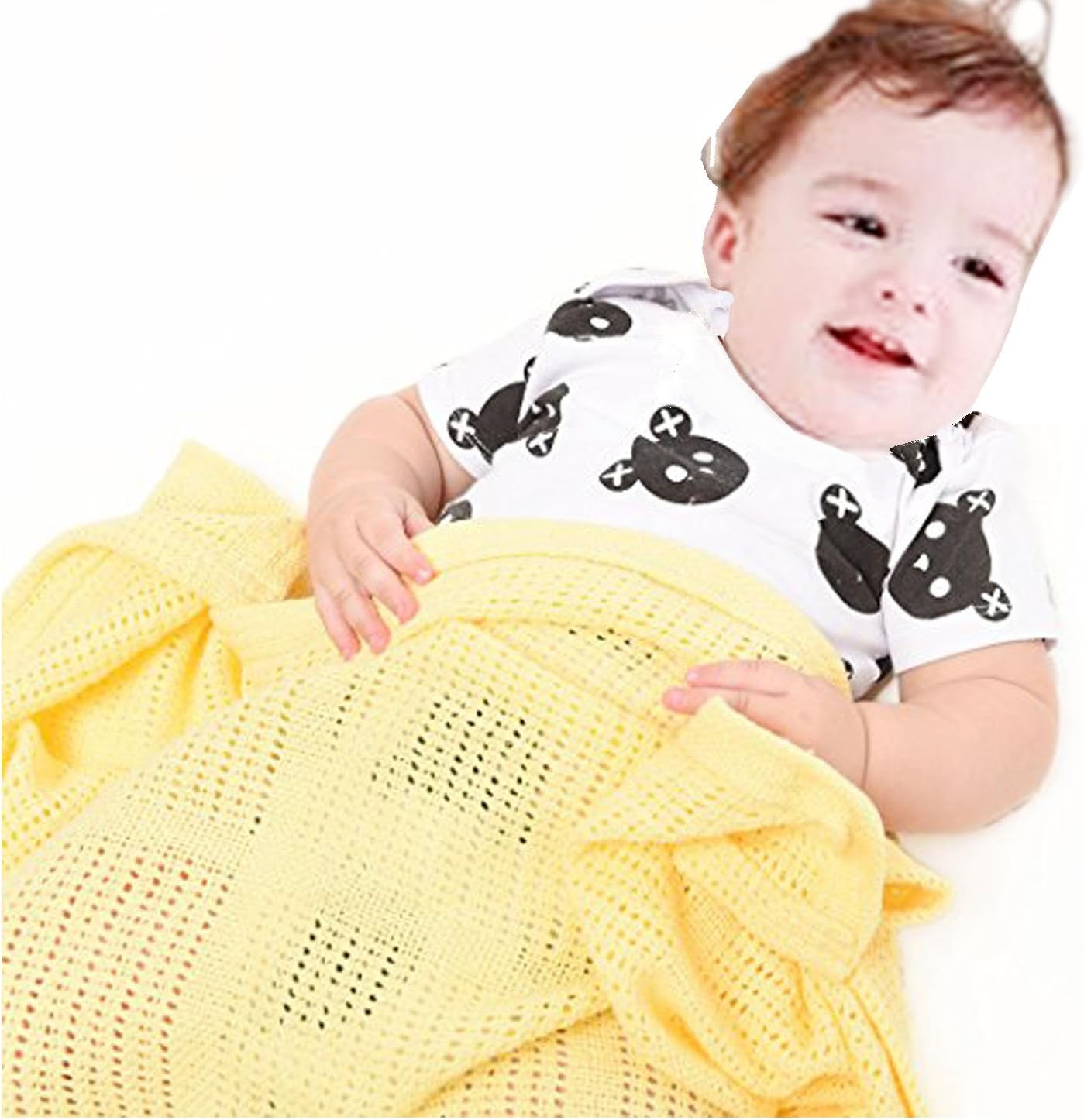 Ru Sweet Newborn Baby Cotton Blanket - Super Soft Warm Multi Color Blanket for Baby & Toddler, Breathable Baby Blanket - 35.4"X 27.6"