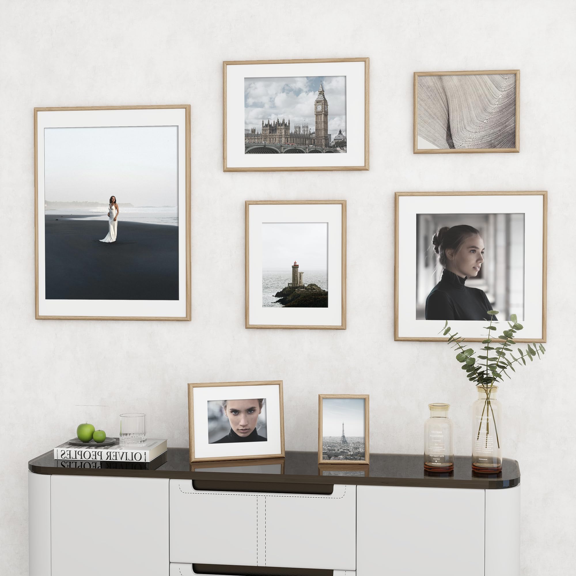 Condition photo showing New/Like New for modern arched picture frames, shatterproof pvc photo frames 24x30, display pictures 18x24 with mat o