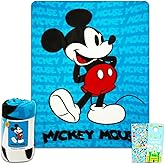 Disney Mickey Mouse Fleece Blanket Set - Bundle with Soft Blanket Plus Stickers, More for Kids, Adults, Teens | Cozy Mickey Mouse Throw Blanket 46" x 60"