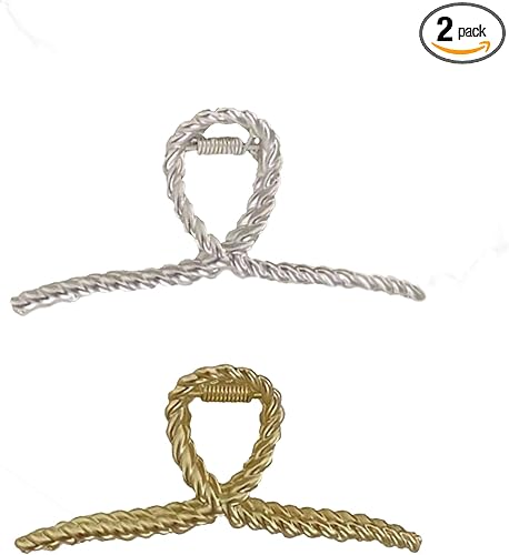 Amazon Dkklrr ヘアクリップ バレッタ 大人 お洒落ヘアアクセサリー クリップ オシャレ バンス 大きめ 上品 光沢 金属 ゴールド 銀色 シルバー レディース シンプル シンプル 髪留め 髪飾り キラキラ 無地 オフィス 通勤 結婚式 強力 オンオフ両用 お風呂 レディース 2