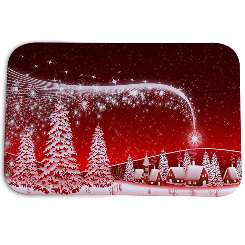 BESLIME Christmas Non-Slip Floor Rug Christmas Rug Kitchen Room Bathroom Bedroom Mat Floor Rug Home Kitchen Floor Mat