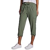 RBX Active Women's Cargo Capri Pant with Pockets Fashion Lightweight Woven with Drawstring