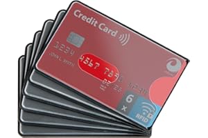 valonic set of 6 RFID blocking sleeves - transparent front, Credit Card Protector sleeve for wallet - Protection block for Debit Card and Metro Card