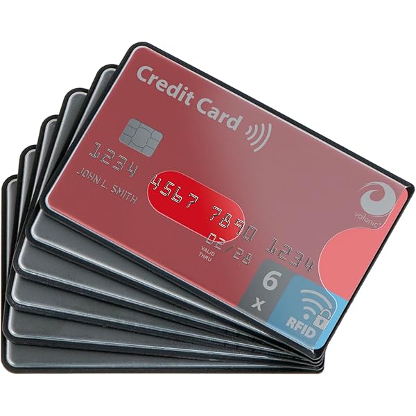 Amazon.com: valonic set of 6 RFID blocking sleeves - insertion from the  top, Credit Card Protector sleeve for wallet