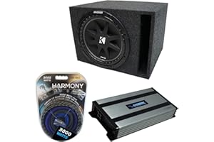 Harmony Audio Universal Car Stereo Vented Port Single 15" Kicker Bundle Comp C15 Sub Box Enclosure & Harmony HA-A800.1 Amp