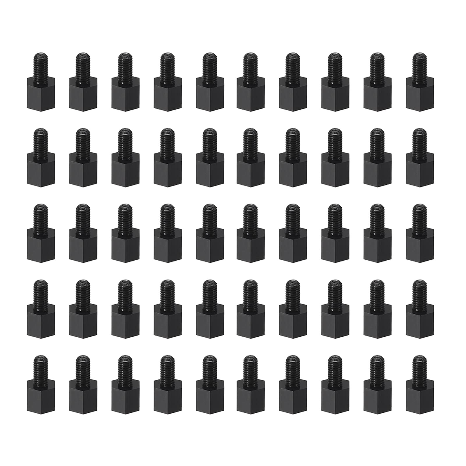 YOKIVE 150 Pcs M3 Standoff Screws, Nylon Hex PCB Standoffs with High Insulation Effect, Keep Height Consistent, Great for Motherboard (Black, 5mm+6mm)