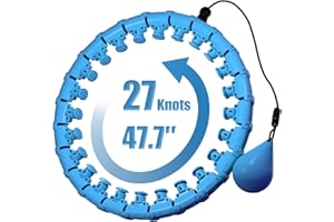 ZIBTREK Weighted Infinity Fitness Hoop for Adult Weight Loss, 2 in 1 Smart Fitness Workout Hula Circle Hoops with 27 Detachable Knots, Exercise Fit Hoop Suitable for Women and Beginners