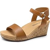 DREAM PAIRS Women's Open Toe Buckle Ankle Strap Platform Wedge Sandals for Women Summer Dressy Shoes | Women, Wedge, Platform, Open Toe, Ankle Strap, Buckle