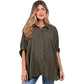 PinkBlush Checker Print Short Sleeve Oversized Maternity Blouse