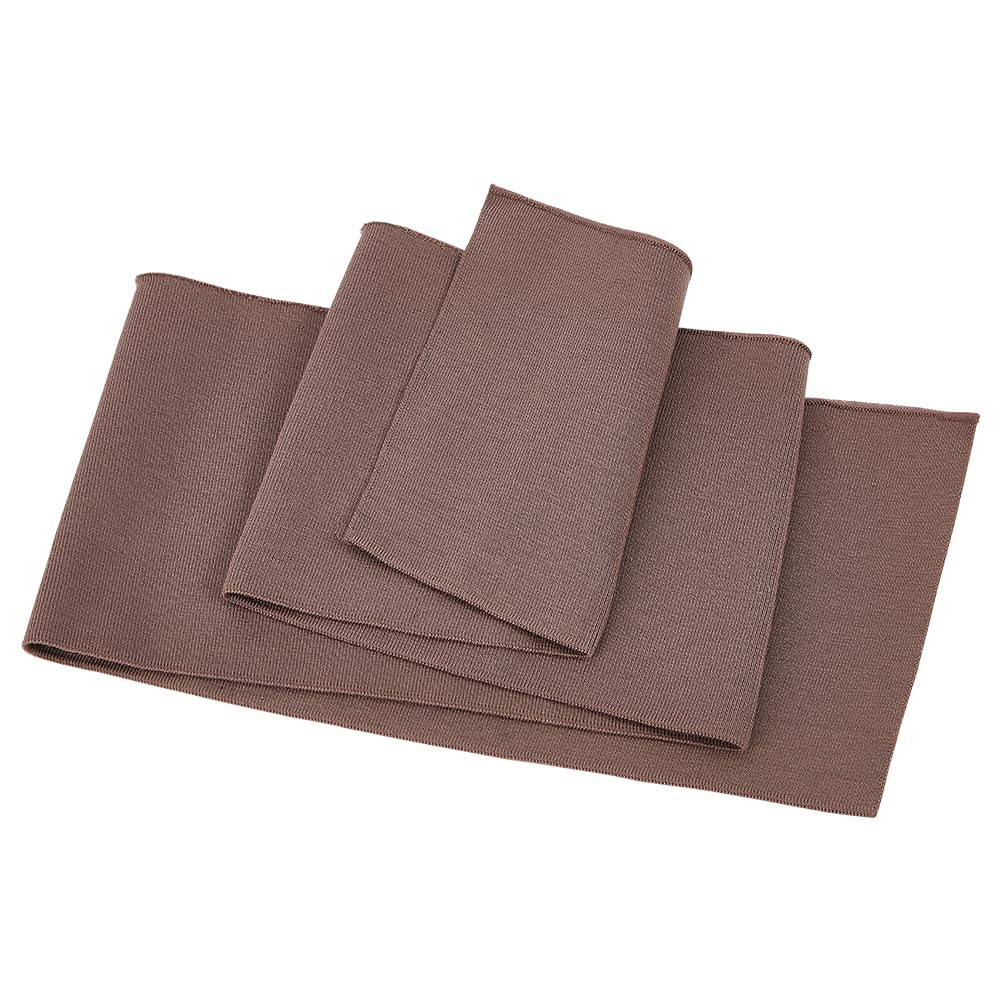 BENECREAT Rib Cuff Fabric, 100x15cm Stretch Fine Ribbing Knit Fabric Brown Elastic Knit Material for Waistband Neckband Cuffs Jacket Extension, Clothing Accessories
