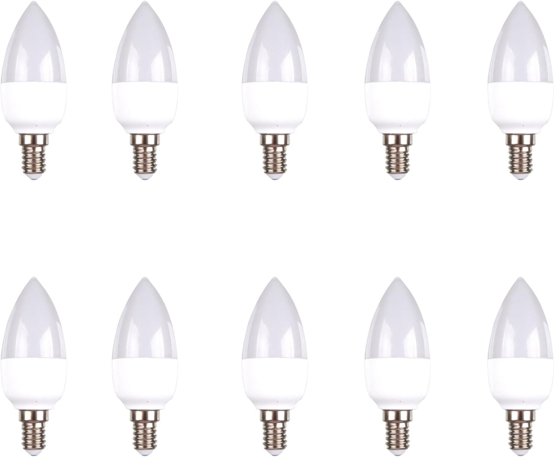 LED Candle (Pack of 10) 6 W 200 ° Cool White 6000 K E14 520LM 220 V-240 V High Quality [Energy Class A+]
