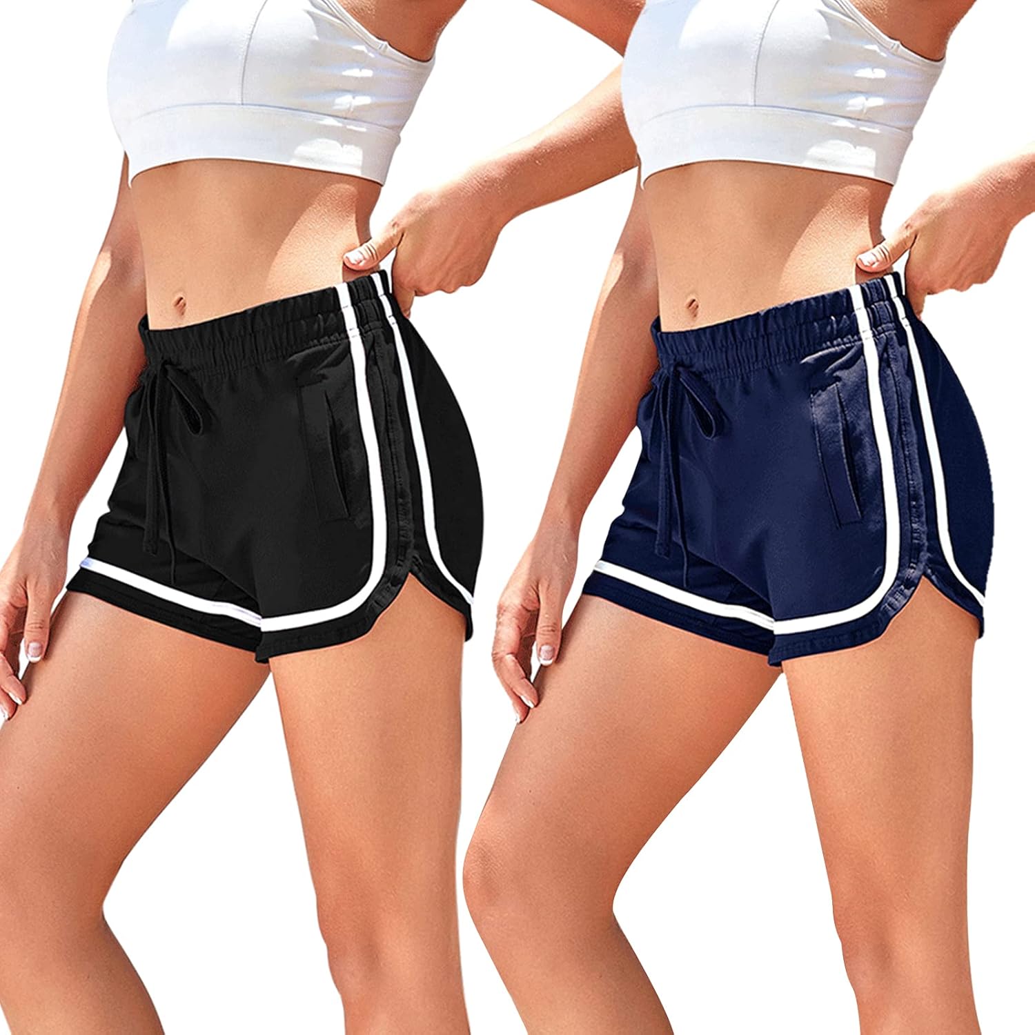 URATOT Low-Waisted Workout Shorts for Women - Pack of 2 at  Women’s Clothing store