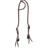 Weaver Leather Working Tack Sliding Ear Headstall with Floral Hardware, Model: 10-0642