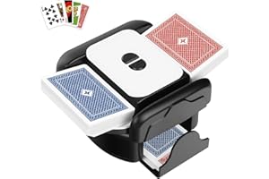 FEIFEAOUY Card Shuffler - Rechargeable 2600mAh Automatic Card Shuffler with Auto-Stop Auto/Manual Modes Low Noise Jam-Free Electric Shuffler for 1–2 Decks Compatible with Poker, Blackjack, Popular Card Games