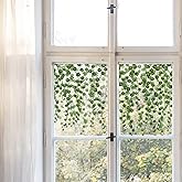 Autumn Hydrangea Floral Stained Privacy Window Sticker, Non Adhesive