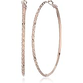 GUESS "Basic" Rose Gold Large Diamond Cut Hoop Earrings