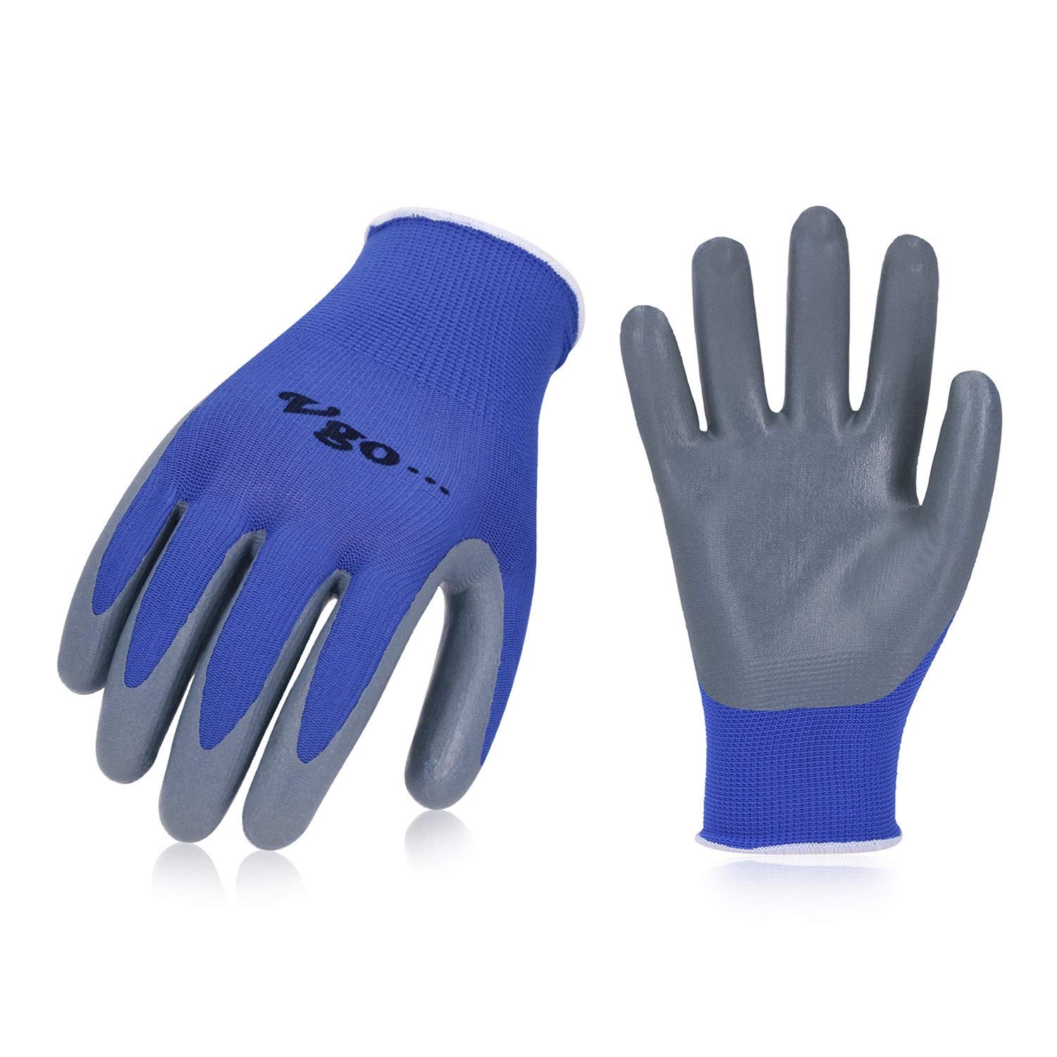 Vgo 10 Pairs Nitrile Coating Garden Gloves, Construction, Builder