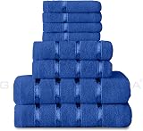 GC GAVENO CAVAILIA 8 Piece Royal Blue Towel Set 450 GSM Premium Cotton view 7