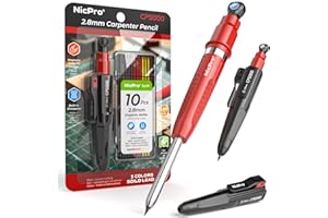 Nicpro CP5000 Carpenter Pencil with Armored Exterior, Multifunction Portable All-in-one Deep Hole Marking for Construction, P