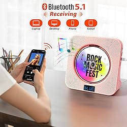 Desktop CD Player with Speakers, ROADOM Bluetooth