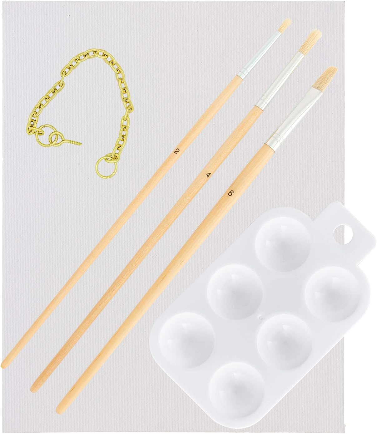 U.S. Art Supply 13-Piece Acrylic Artist Painting Set with Mini Table Easel, Canvas Panel, Brushes & Palette