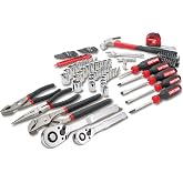 CRAFTSMAN 102-Piece Tool Kit for Home and Car, Durable Hand Tools Set with SAE and Metric Socket Set, Screwdrivers, Wrench, Hammer, Pliers, Knife, Hex Keys, Specialty Bits, Tape Measure (CMMT99449)