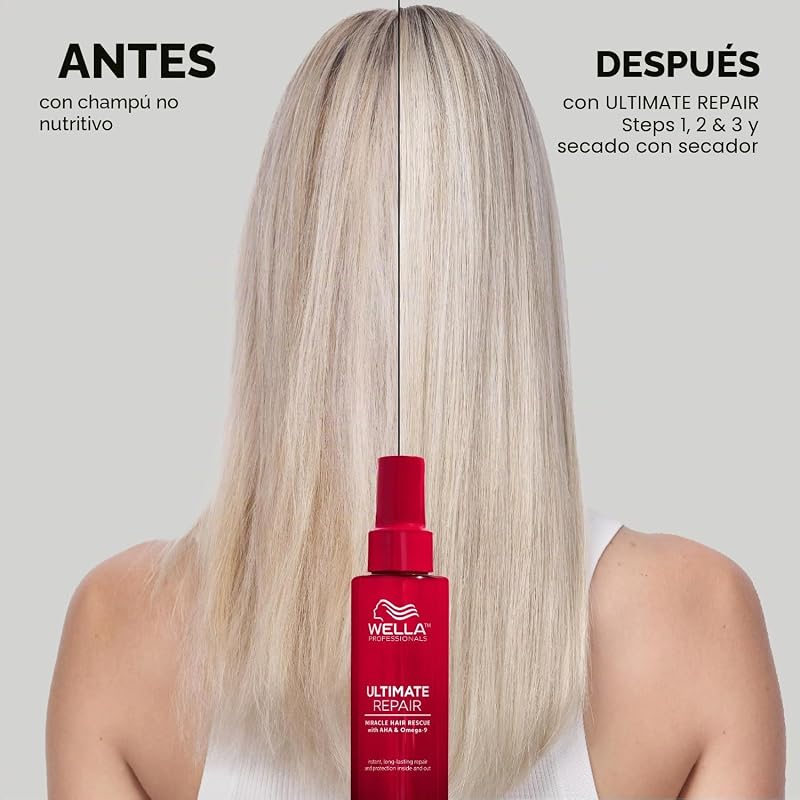Ultimate Repair Miracle Hair Rescue Serum - Tratamento de reparação leave-in de 90 segundos - Spray desembaraçante com efeito anti-frizz e anti-pontas abertas, 5 ml