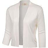 GRACE KARIN Women Cardigan Sweaters Lightweight Knit Cropped Cardigans Trendy 3/4 Sleeve Shrug Bolero S-3XL