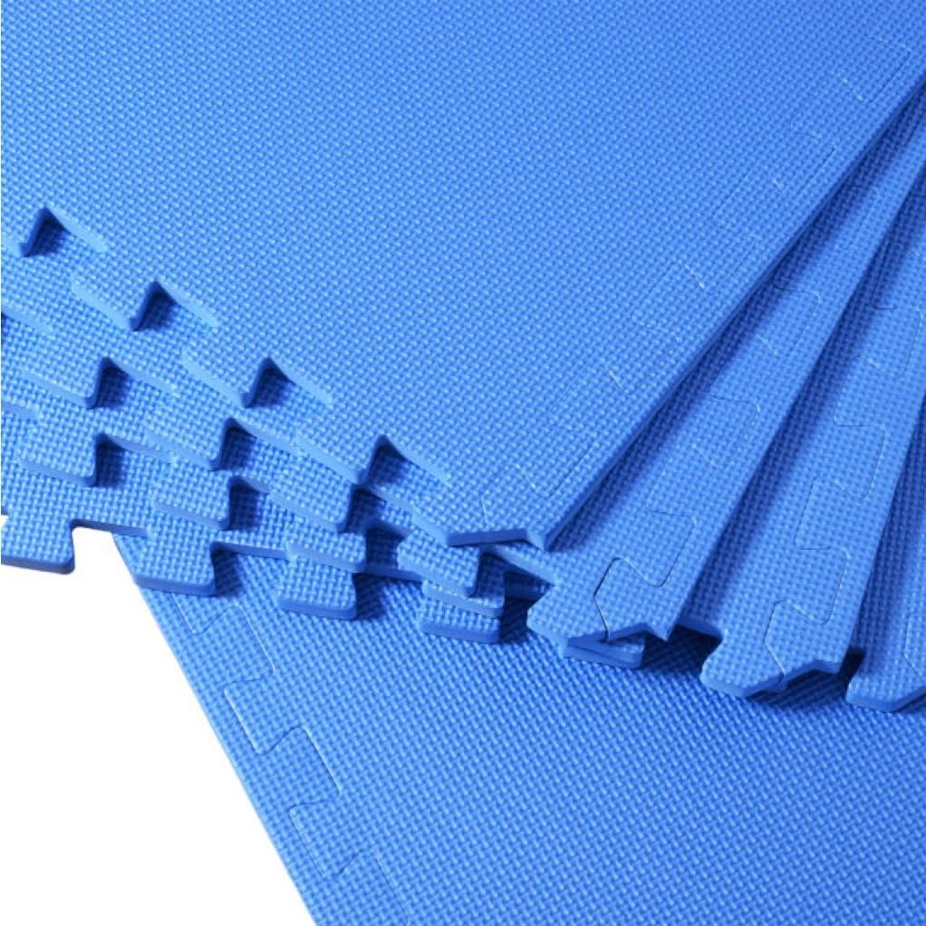 Ameride 8 Pieces blue 2'x2' Foam Interlocking Anti-fatigue Exercise & Fitness Gym Soft Yoga Trade Show Play Room Basement Square Floor Tiles Borders