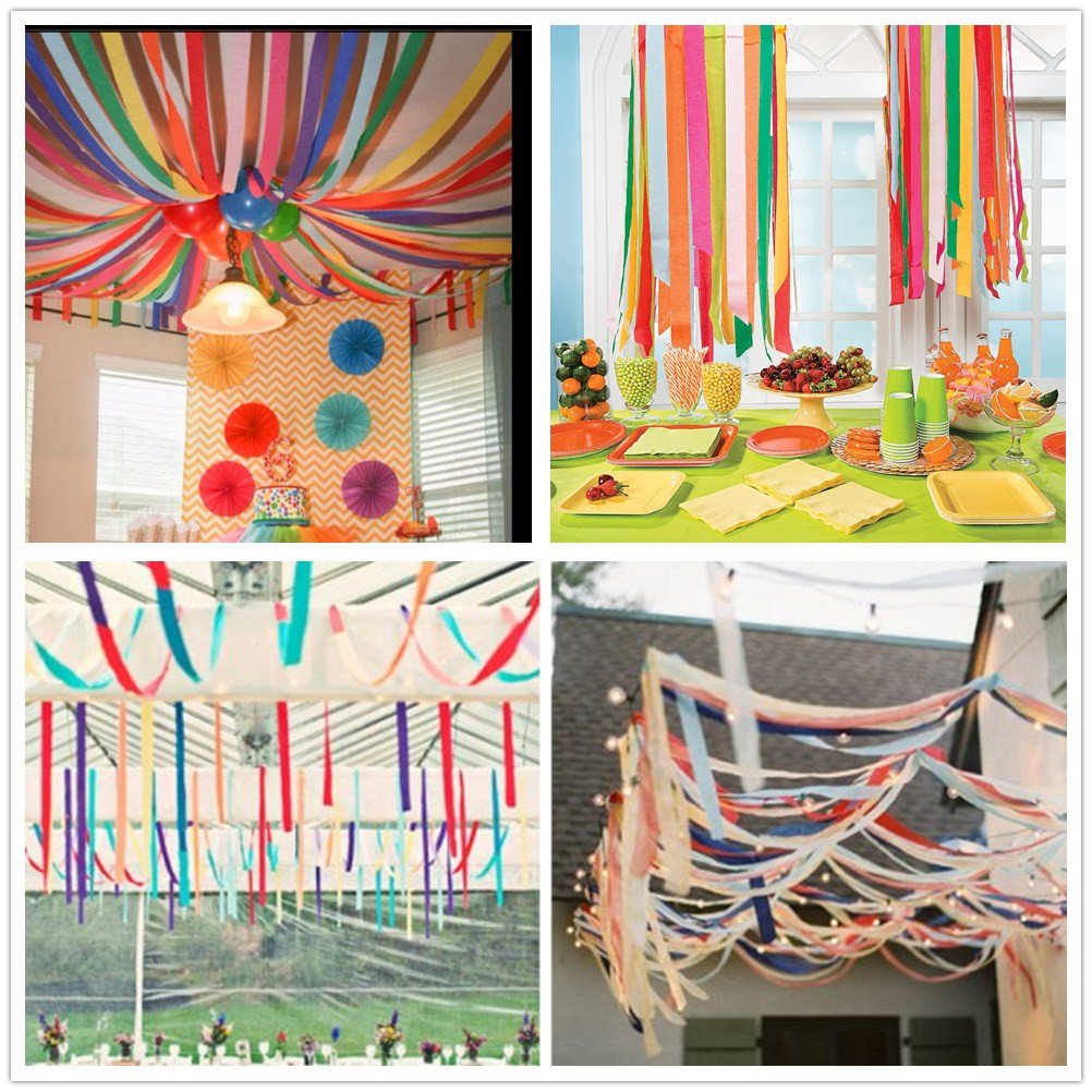 82ft Streamer Paper Decorations Assorted Colors Crepe Paper For