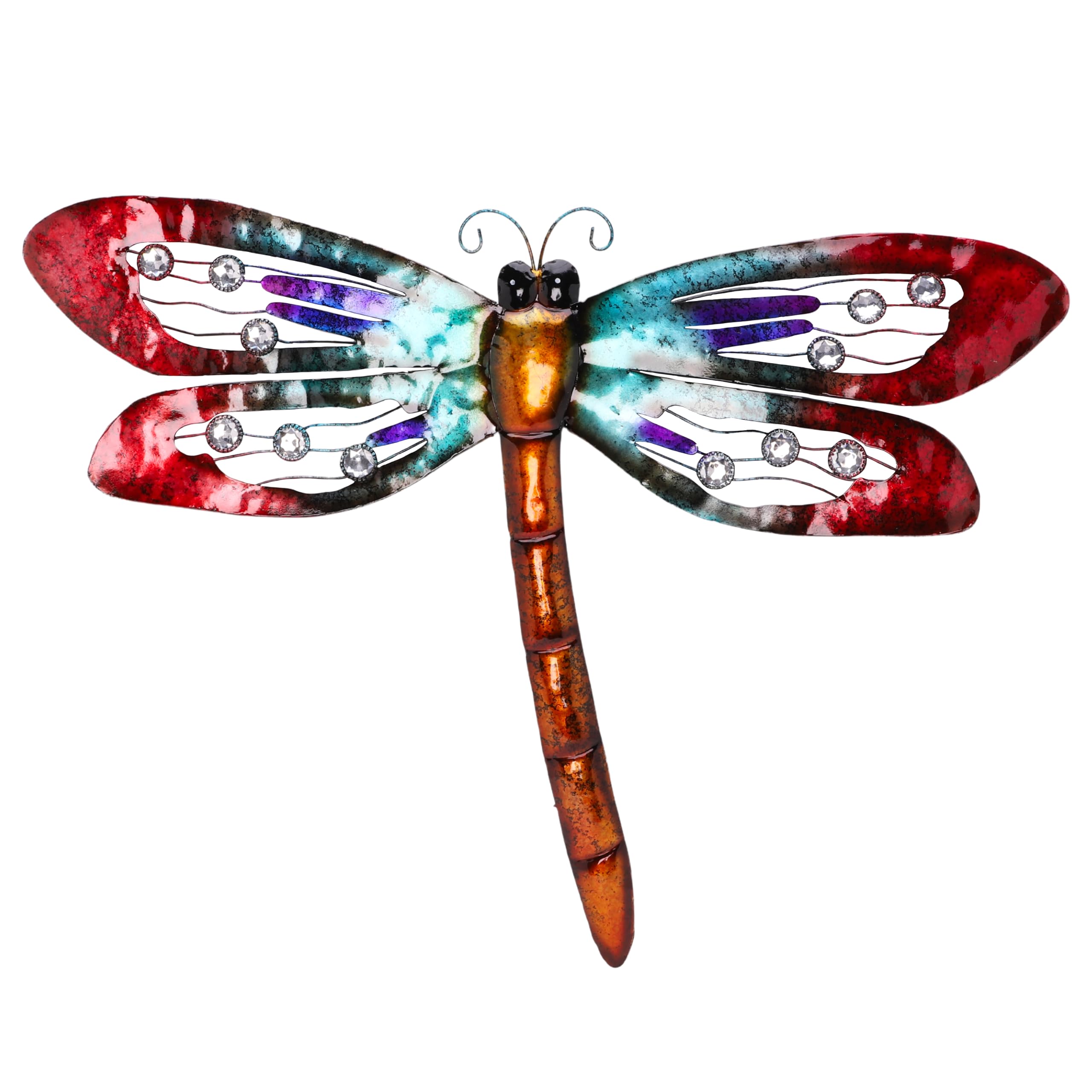 Christmas Concepts® 66cm (26") Colourful Metal Dragonfly Wall Art - Indoor/Outdoor Garden Decoration