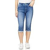 Angels Forever Young Sculpt 17" Capri for Women Figure Enhancing Stretch Denim, Mid-Rise