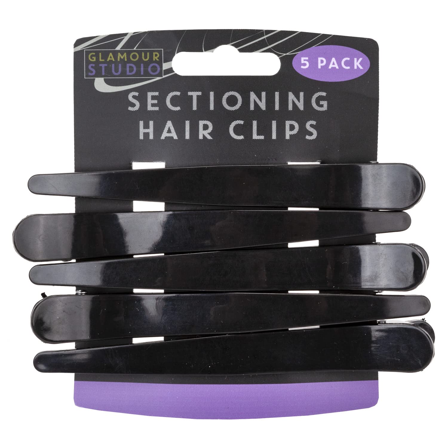 VFM - Black Hair Sectioning Clips Styling Tools- Glamour Studio (5 Pack)