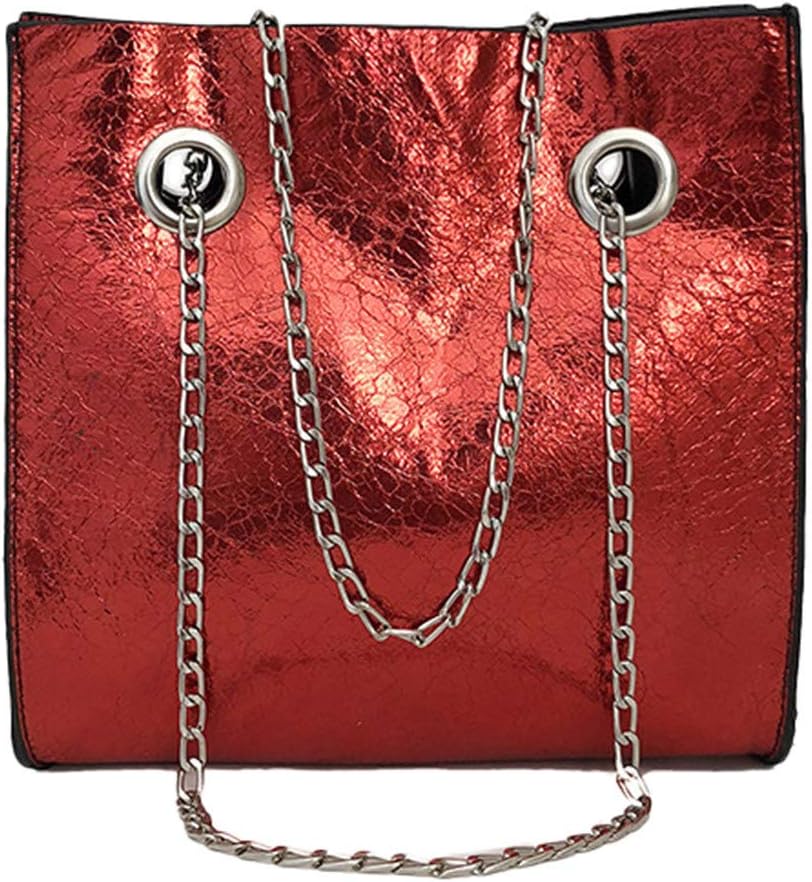 Women Handbag, Fashion Simple Ladies Patent Leather Bag Glossy Chain Shoulder Diagonal Evening Bag
