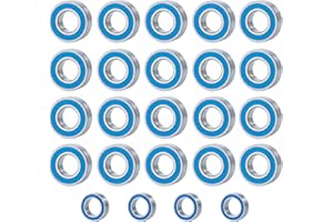 BRKRC 24PCS Steel Rubber Sealed Ball Bearing Kit for Tamiya Super Clodbuster & Super Clodbuster & Bullhead RC Crawler Car Upgrade Parts