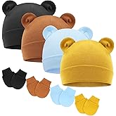 BQUBO Newborn Baby Hats Mittens Set for Boys Girls Hospital Hat Beanie Infant Caps Baby Gloves