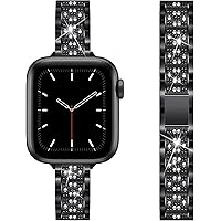 Bestig Thin Jewelry Strap Compatible with Apple Watch Band 40mm 38mm 41mm, Bling Women Replacement iWatch Wristband…