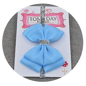 Amazon Com 22 Color New Baby Hair Bow Flower Headband Silver