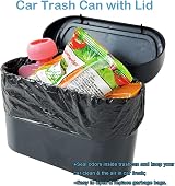 Kitbest Car Bin with Lid 60 Bags Trash Can Front Back Auto Accessories view 2