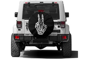 Foruidea Skeleton Peace Spare Tire Cover with Backup Camera Hole Wheel Tire Cover Fit Trailer, RV, SUV and Many Vehicle 17inch