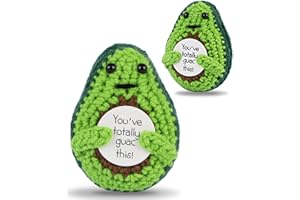 JELUTAR Mini Funny Positive Potato, 3 inch Knitted Doll with Positive Card for Cheer Up Gifts and Party Decorations, Cute Positive Potato Crochet Doll for Birthday Gifts (Classic Positive Avocado)