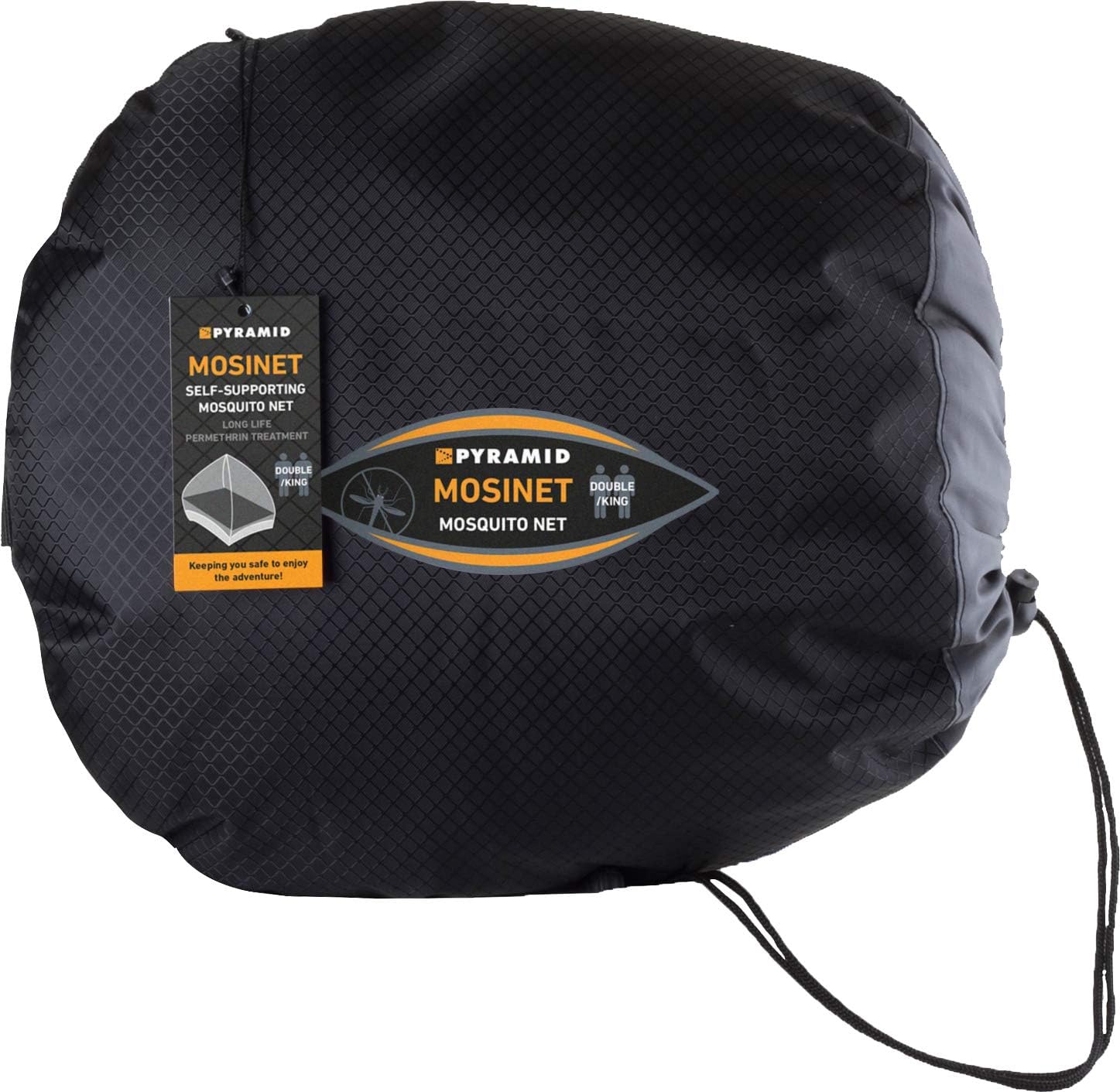 Pyramid Double Mosquito Net for Bed, Pop Up Mosquito Net with Self Standing Frame & Zip Entry