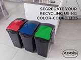 Addis 40 Litre Interlocking Recycling Bins Set of 3 Blue Yellow Lids view 2