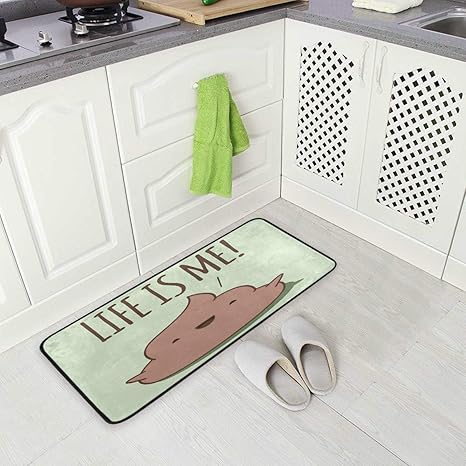 Amazon Com Funny Poop Life Is Me Kitchen Floor Mat Non Slip