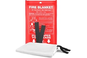 LOYEE Fire Blankets Emergency for Home, 40” x 40” Fire Blankets to Smother a Kitchen Fire, 1 Set Emergency Fire Blanket for House Camping Car Office Warehouse Stove Fireplace Emergency Survival Safety