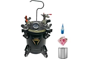 YESMRO Air Pressure Pot Tank for Epoxy Resin Casting,Mobile Spray Tank 10L/2.5gal,Heavy Duty Powder Coated Pot with Air Tight Clamp On Lid Leak Repair Sealant for Painting,70PSI Max