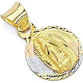 14k REAL Tri Color Gold Religious Stamp Our Lady of Guadalupe Charm Pendant