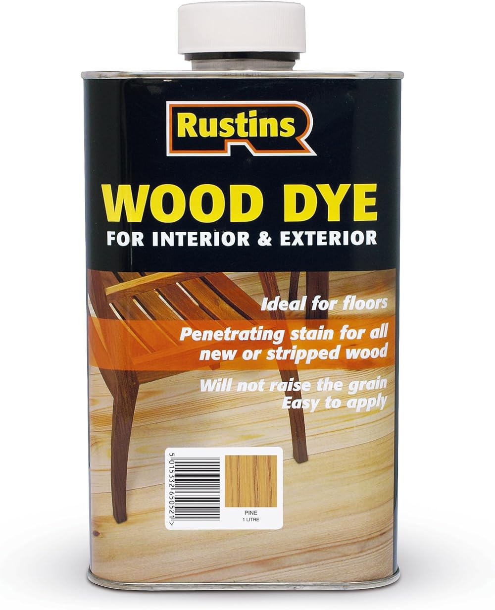 Rustins Wood Dye 1L Pine - Deep Penetration Quick Drying Easy Application