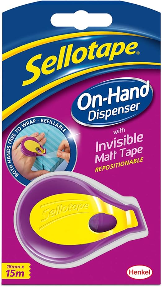 Sellotape OnHand Dispenser with Invisible Matt Tape Amazon.co.uk